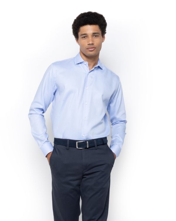 The Bostonians ΠΟΥΚΑΜΙΣΟ TWILL CUSTOM FIT-3ANP2331-B176-SKY BLUE/MΠΛΕ