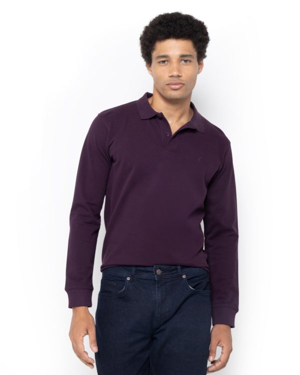 The Bostonians ΜΠΛΟΥΖΑ POLO PIQUE REGULAR FIT-3PL0001-B170 DARK PURPLE/ΣΚΟΥΡΟ-ΜΩΒ