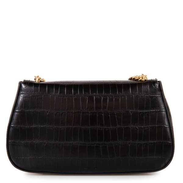 Calvin Klein CROC CONV CHAIN MEDIUM BAG-LV04F3284-Black/Μαύρο