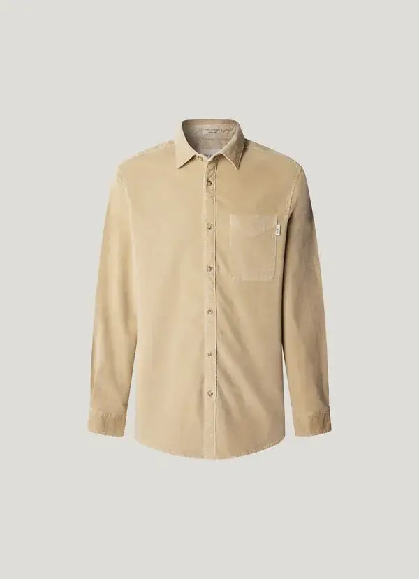 Pepe Jeans Μακρυμάνικo Κοτλέ Πουκάμισο σε Κανονική Γραμμή-PM3090844-Beige/Μπεζ Pepe Jeans Μακρυμάνικo Κοτλέ Πουκάμισο σε Κανονική Γραμμή-PM3090844-Beige/Μπεζ