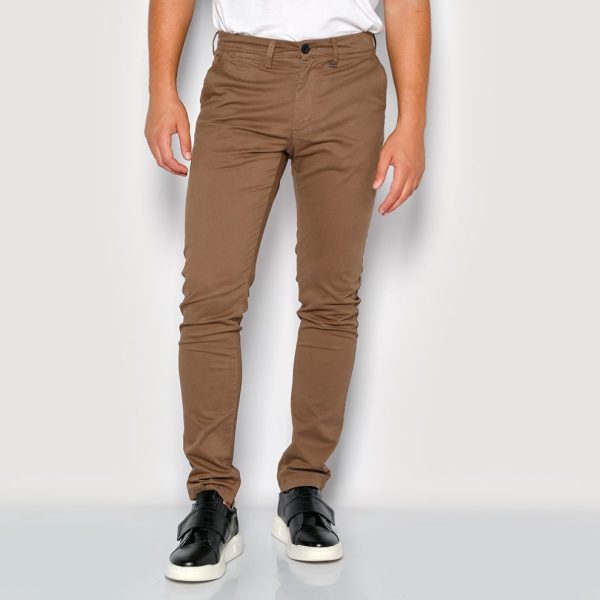 BROKERS Παντελόνι Chino Ανδρικό Βαμβακερό Cigar Slim Fit-24514-401-451-CIGAR/Πούρο