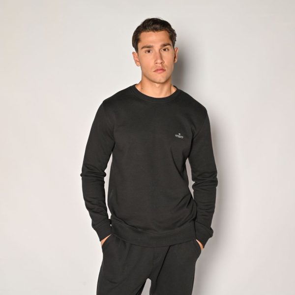 BROKERS Ανδρικό Φούτερ Με Λαιμόκοψη-24518-102-852-Black/Μαύρο