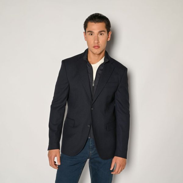 Sogo Ανδρικό Σακάκι Regular Fit Με Μόστρα-24531-301-174-BLUE/Μπλε