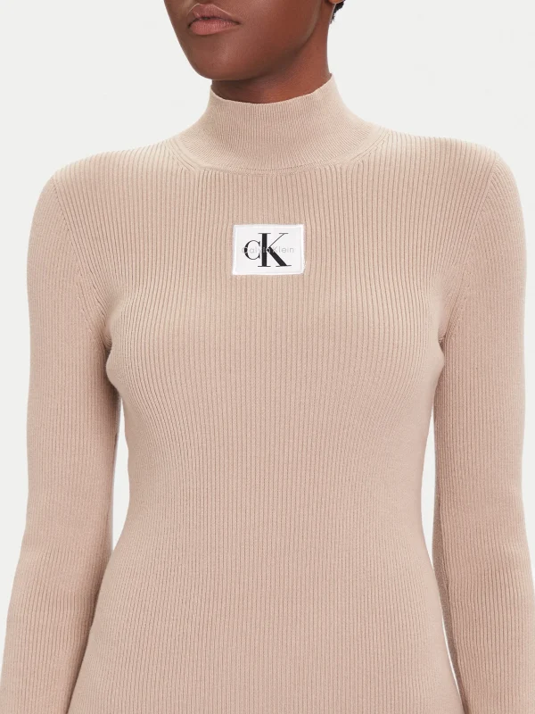 Calvin Klein MINI DRESS-LV047D308G-Pueblo sand/Μπεζ