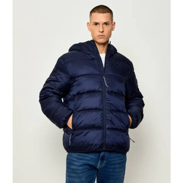 TOMMY JEANS Φουσκωτό Τζάκετ Με Κουκούλα Και Tonal Λογότυπο-DM0DM22044-Dark Night Navy-Σκούρο μπλε