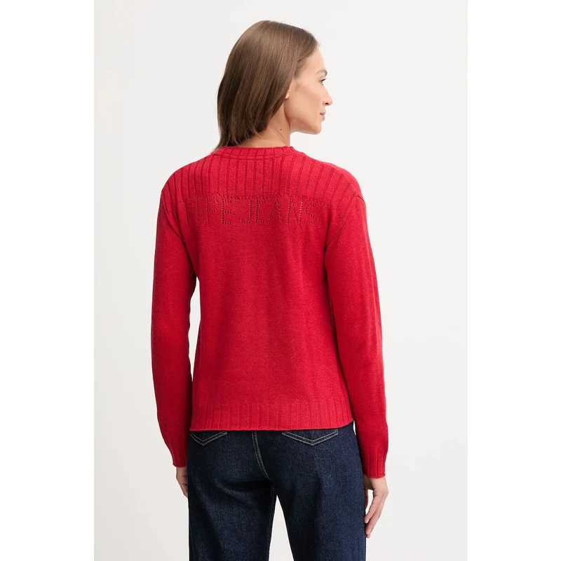 Pepe Jeans Γυναικείο Πουλόβερ με V-PL7000001-Red/Κόκκινο Pepe Jeans Γυναικείο Πουλόβερ με V-PL7000001-Red/Κόκκινο