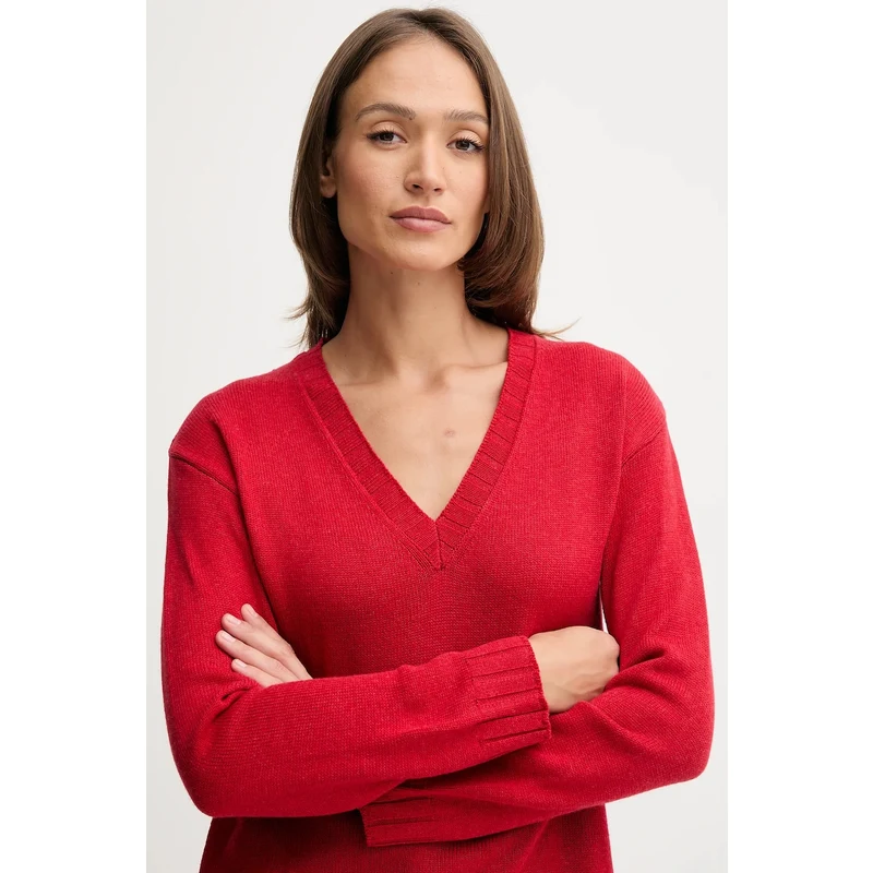 Pepe Jeans Γυναικείο Πουλόβερ με V-PL7000001-Red/Κόκκινο Pepe Jeans Γυναικείο Πουλόβερ με V-PL7000001-Red/Κόκκινο