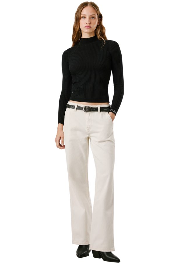 Pepe Jeans Γυναικείο Πουλόβερ Βαμβακερό Ζιβάγκο-PL7000026-Black/Μαύρο