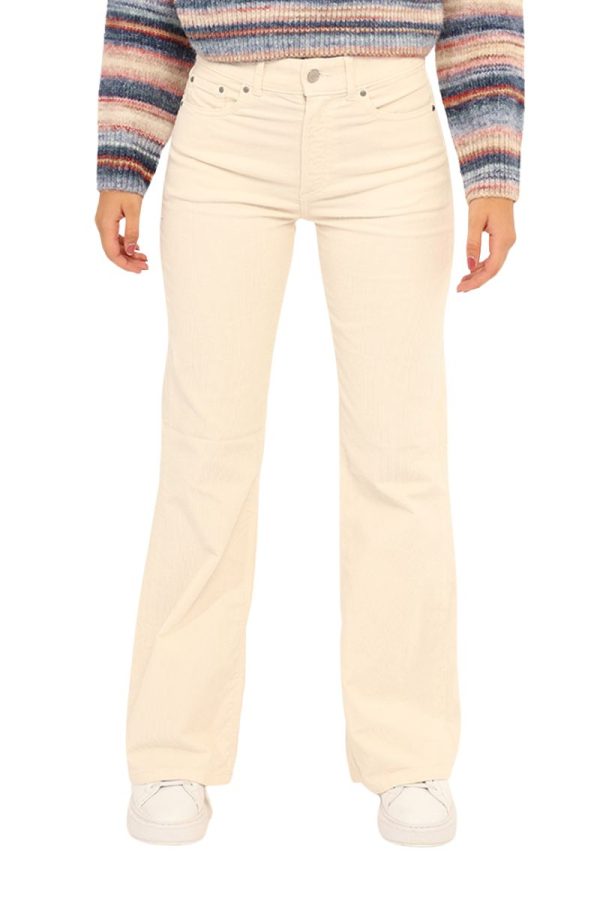 Pepe Jeans Willa Ψηλόμεσο Γυναικείο Jean Παντελόνι Καμπάνα-PL21000202-Cream/Κρεμ-λευκό