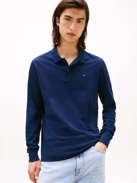 TOMMY JEANS Slim Πόλο Μακρυμάνικο-DM0DM20232-Dark Night Navy-Μπλέ