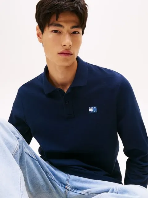 TOMMY JEANS Μακρυμάνικη Μπλούζα Πόλο Σε Κανονική Γραμμή-DM0DM22125-Coastal Taupe-Καφέ