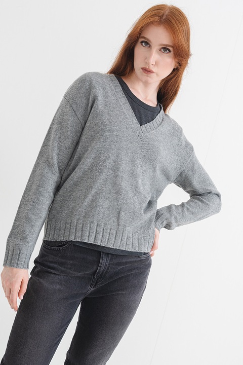 Pepe Jeans Γυναικείο Πουλόβερ με V-PL7000001-Grey/Γκρι
