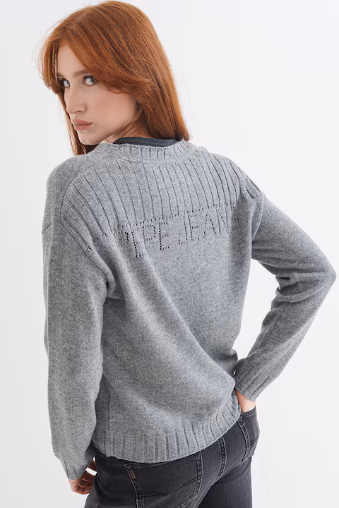Pepe Jeans Γυναικείο Πουλόβερ με V-PL7000001-Grey/Γκρι Pepe Jeans Γυναικείο Πουλόβερ με V-PL7000001-Grey/Γκρι