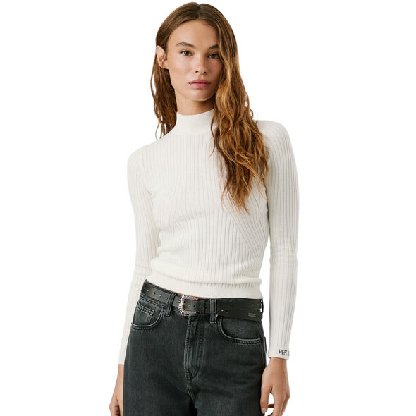 Pepe Jeans Γυναικείο Πουλόβερ Βαμβακερό Ζιβάγκο-PL7000026-MOUSSE WHITE/ΑΣΠΡΟ