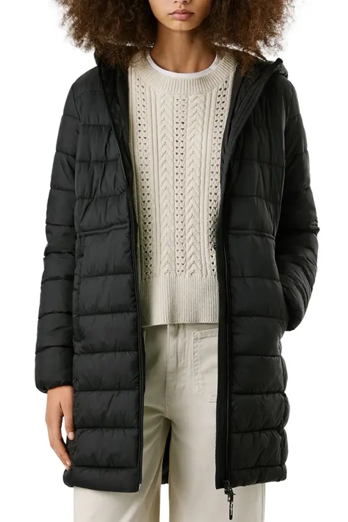 Pepe Jeans Μακρύ Γυναικείο Μπουφάν για Χειμώνα PL4024372-Black/Μαύρο Pepe Jeans Μακρύ Γυναικείο Μπουφάν για Χειμώνα PL4024372-Black/Μαύρο