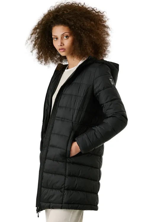 Pepe Jeans Μακρύ Γυναικείο Μπουφάν για Χειμώνα PL4024372-Black/Μαύρο