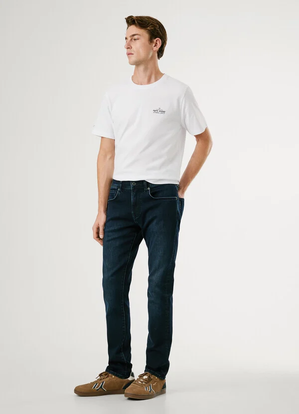PEPE JEANS slim fit mid-rise jeans – track ΠΑΝΤΕΛΟΝΙ ΑΝΔΡΙΚΟ PM20738989-DENIM