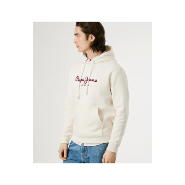 Pepe Jeans logo hoodie PM5800009-Ivory White/Λευκό