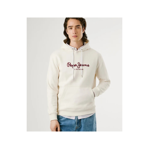 Pepe Jeans logo hoodie PM5800009-Ivory White/Λευκό