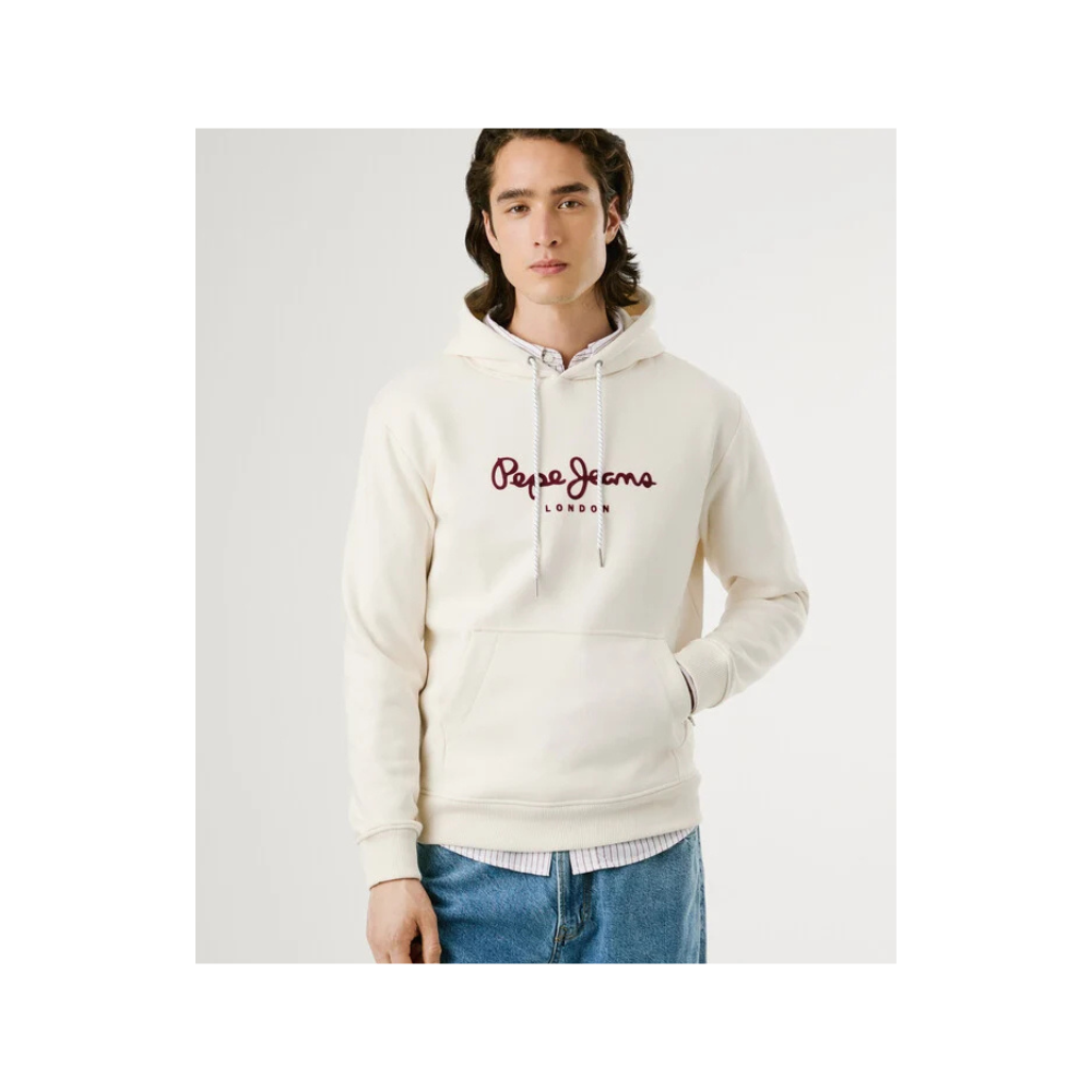 Pepe Jeans logo hoodie PM5800009-Ivory White/Λευκό Pepe Jeans logo hoodie PM5800009-Ivory White/Λευκό