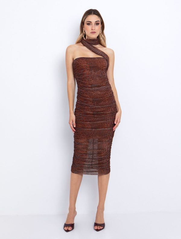 Toi&Moi Τulle φόρεμα κροκό τύπωμα 50-6647-225-Animal/Άνιμαλ