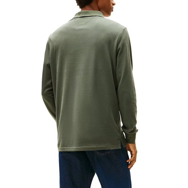 TOMMY JEANS Slim Πόλο Μακρυμάνικο-DM0DM20232-Pewter Green-Χακί