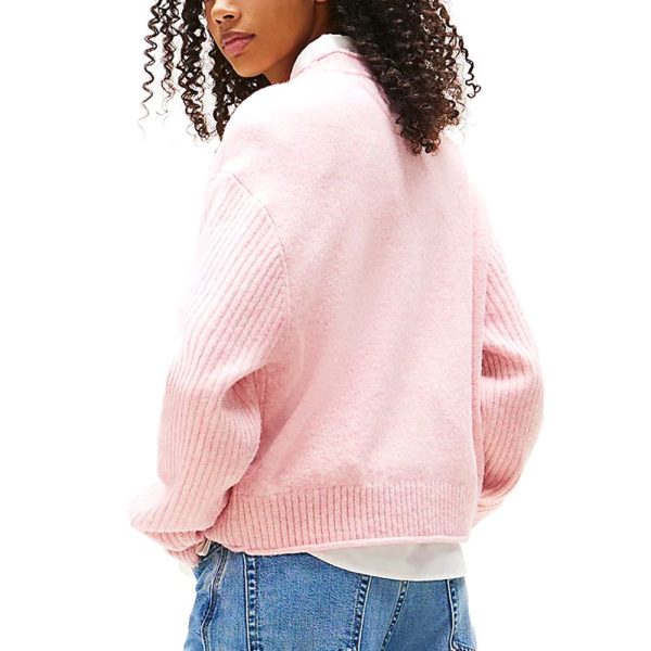 TOMMY JEANS Άνετο Πουλόβερ Με Σημαία Tommy-DW0DW21782-Mystic Pink Htr-Ροζ