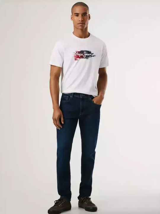 Pepe Jeans London Ανδρικό Παντελόνι Τζιν με Slim Tapered Εφαρμογή-PM2083996-Blue/Μπλε Pepe Jeans London Ανδρικό Παντελόνι Τζιν με Slim Tapered Εφαρμογή-PM2083996-Blue/Μπλε