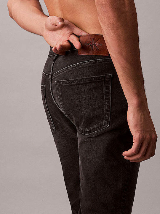 Calvin Klein Ανδρικό Παντελόνι Τζιν με Slim Tapered Εφαρμογή-LV04RB754-Black/Μαύρο