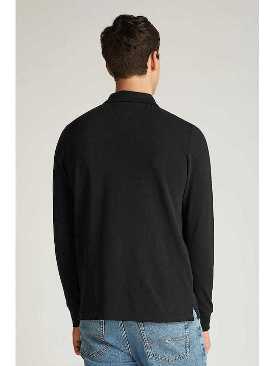 TOMMY JEANS Slim Πόλο Μακρυμάνικο-DM0DM20232-Black/Μαύρο