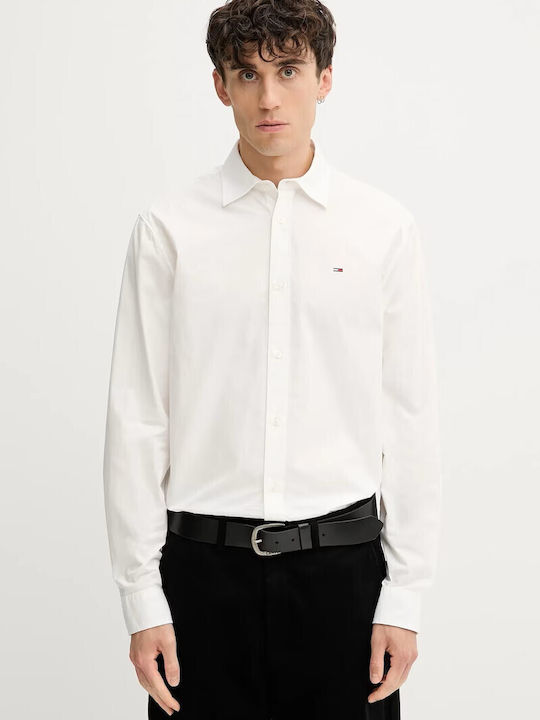 Tommy HilfigerΜακρυμάνικo Τζιν Πουκάμισο σε Κανονική Γραμμή-DM0DM22026-White/Άσπρο