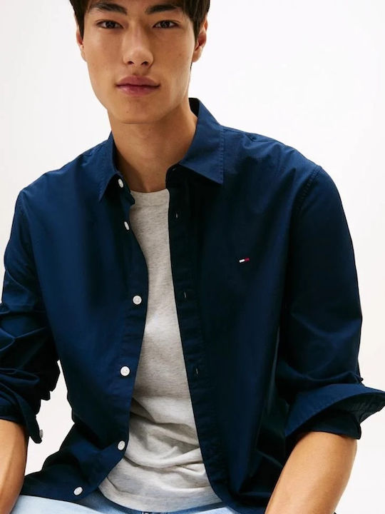 Tommy HilfigerΜακρυμάνικo Τζιν Πουκάμισο σε Κανονική Γραμμή-DM0DM22026-BLUE-ΜΠΛΕ