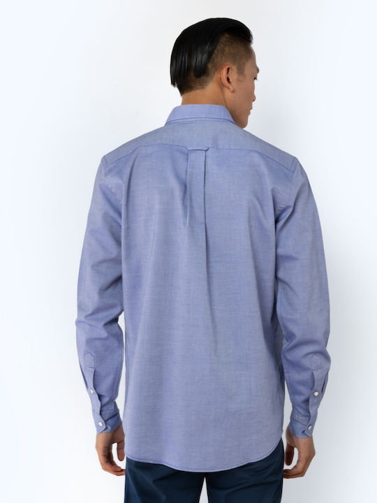 The Bostonians Μακρυμάνικo Βαμβακερό Πουκάμισο σε Κανονική Γραμμή-3AAP0571|B166NV-Μπλε Σκούρο