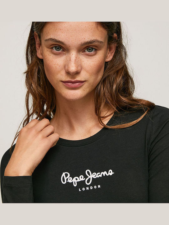 Pepe Jeans New Virginia Γυναικεία Μπλούζα Βαμβακερή Μακρυμάνικη PL505203-Black/Μαύρο Pepe Jeans New Virginia Γυναικεία Μπλούζα Βαμβακερή Μακρυμάνικη PL505203-Black/Μαύρο