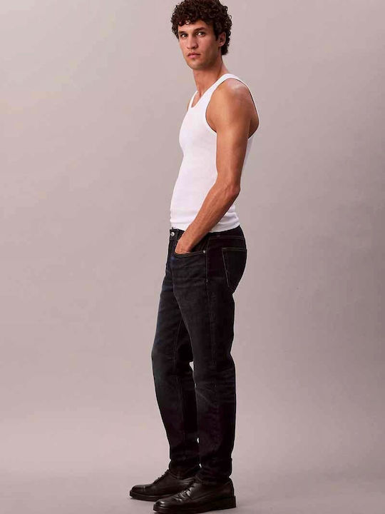 Calvin Klein Ανδρικό Παντελόνι Τζιν Ελαστικό με Slim Tapered Εφαρμογή Sapphire Tango-LV04RD700-Blue-Σκούρο μπλε
