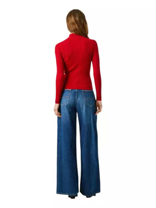 Pepe Jeans Γυναικείο Πουλόβερ Βαμβακερό Ζιβάγκο-PL7000026-Red/Κόκκινο Pepe Jeans Γυναικείο Πουλόβερ Βαμβακερό Ζιβάγκο-PL7000026-Red/Κόκκινο