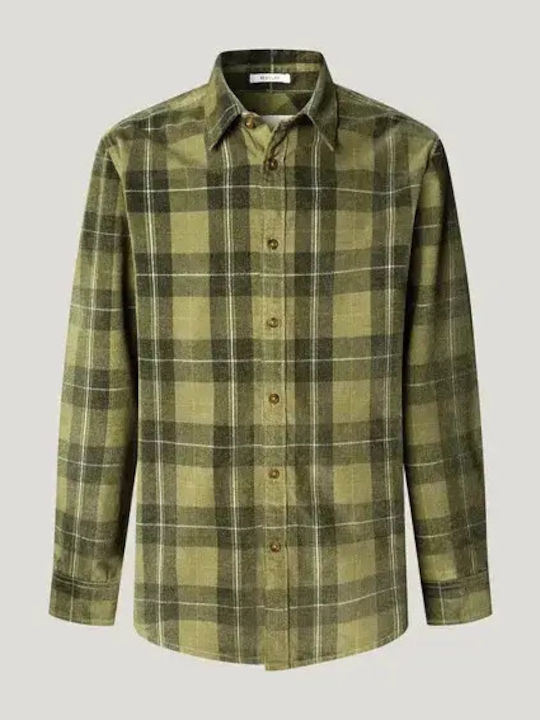 Pepe Jeans Μακρυμάνικo Κοτλέ Πουκάμισο σε Κανονική Γραμμή PM3090833-GREEN-Καρό Χακί Pepe Jeans Μακρυμάνικo Κοτλέ Πουκάμισο σε Κανονική Γραμμή PM3090833-GREEN-Καρό Χακί