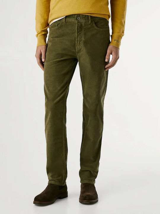 Pepe Jeans Παντελόνι σε Slim Εφαρμογή-PM2100016-Dark Khaki Green/Xακί Pepe Jeans Παντελόνι σε Slim Εφαρμογή-PM2100016-Dark Khaki Green/Xακί