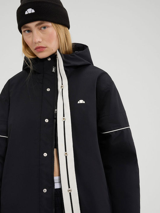 Ellesse Μακρύ Γυναικείο Puffer Μπουφάν για Χειμώνα -SGB22766-Black/Mαύρο