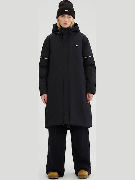 Ellesse Μακρύ Γυναικείο Puffer Μπουφάν για Χειμώνα -SGB22766-Black/Mαύρο