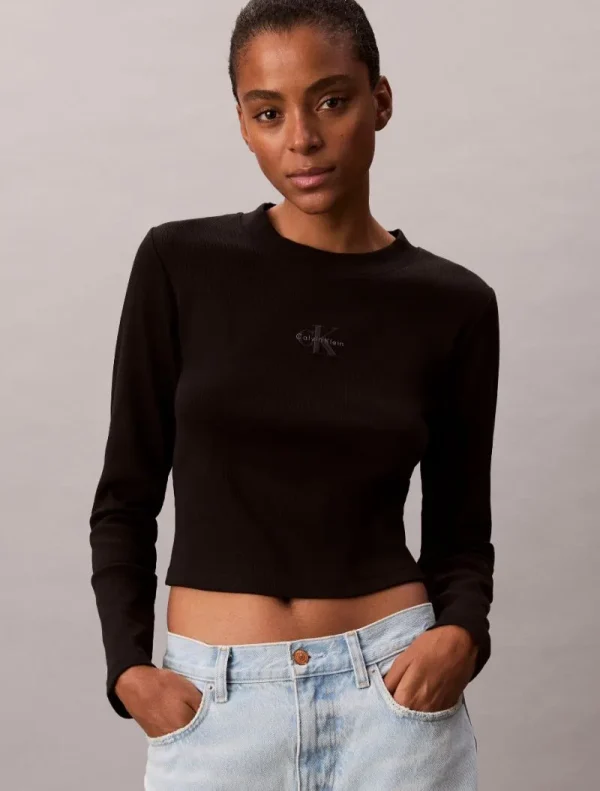 CALVINKLEIN LS SCUBA FIT AND FLARE DRESS LV044D222G-Black/Μαύρο