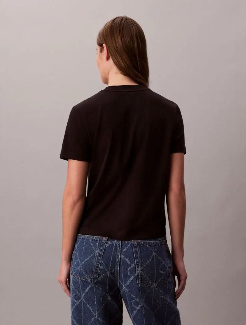 Calvin Klein T-Shirt Σε Slim Γραμμή Με Λογότυπο-LV047D210G-Black-Μαύρο Calvin Klein T-Shirt Σε Slim Γραμμή Με Λογότυπο-LV047D210G-Black-Μαύρο