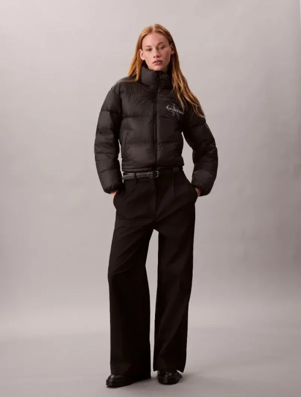 Calvin Klein Φουσκωτό Μπουφάν Με Μονόγραμμα-LV047D503G-Black/Μαύρο