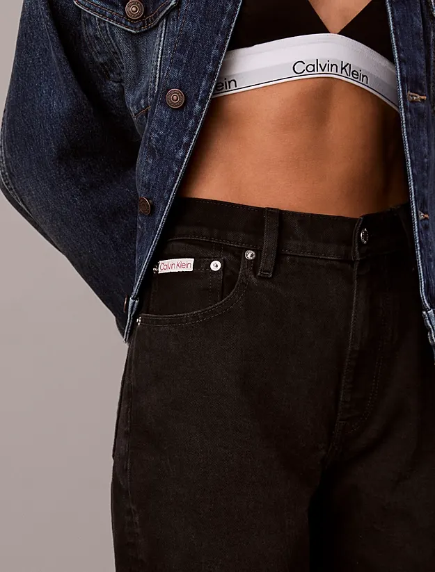 Calvin Klein Mom Τζιν-LV047D843-SOFT BLACK-Μαύρο Calvin Klein Mom Τζιν-LV047D843-SOFT BLACK-Μαύρο