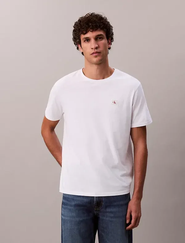 Calvin Klein Βαμβακερό T-shirt-LV04RC272G-BRIGHT WHITE-ΑΣΠΡΟ