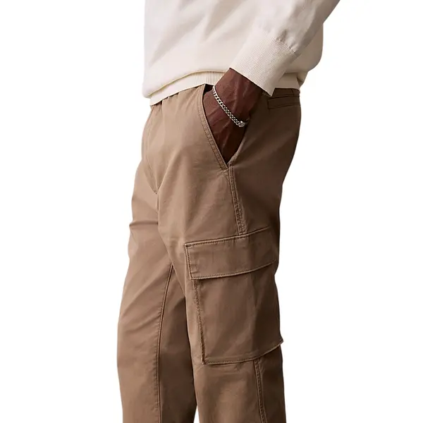 Calvin Klein Cargo Παντελόνι Σε Skinny Γραμμή Από Twill-LV04RD608G-Bungee-Cord/Καφέ