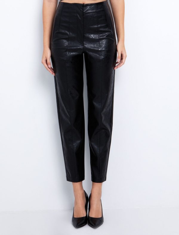 Toi&Moi Ψηλόμεσο παντελόνι από δερματίνη 20-5541-225-Black/Μαύρο