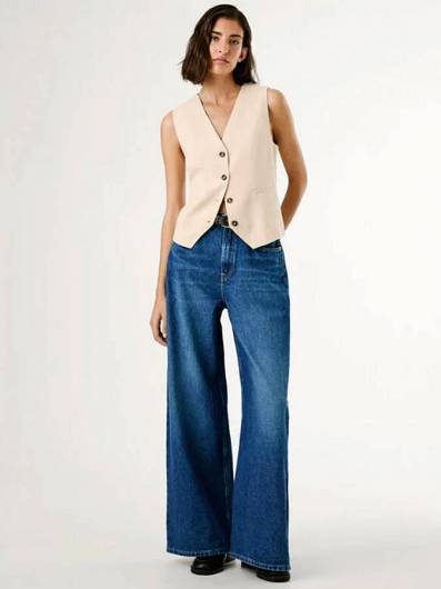 PEPE JEANS Γυναικείο τζιν παντελόνι WIDE LEG JEANS UHW JAIMY Denim PL2047404-Blue/Mπλε
