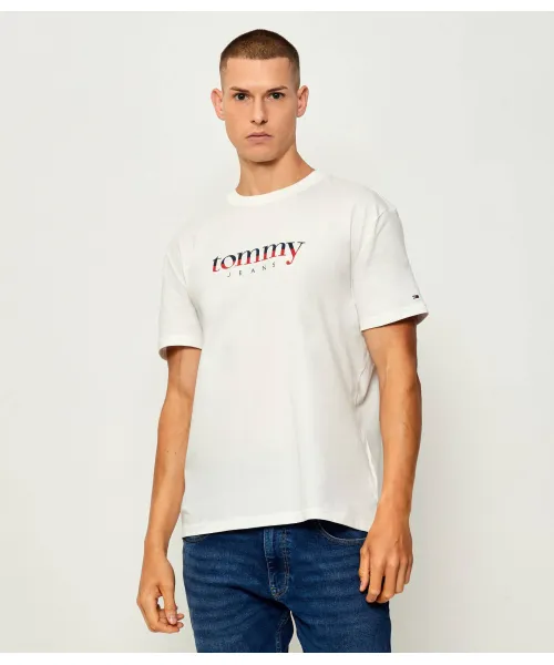 TOMMY JEANS Jersey T-Shirt Με Κλασική Λαιμόκοψη Και Λογότυπο-DM0DM21978-Ecru-Εκρού