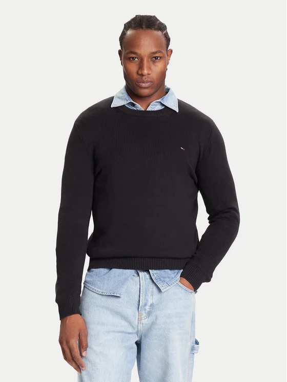 TOMMY JEANS Πουλόβερ Σε Slim Γραμμή Με Κλασική Λαιμόκοψη-DM0DM21787-Dark Night Navy-Μπλέ